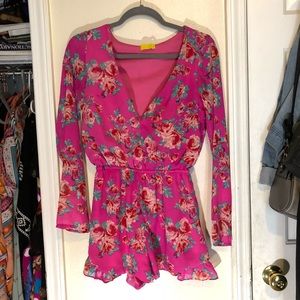 A super cute, hot pink romper